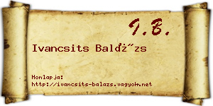 Ivancsits Balázs névjegykártya